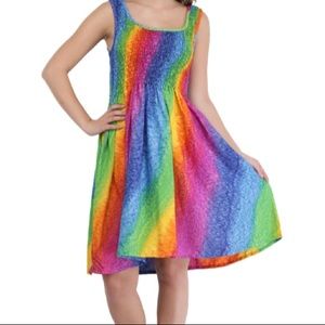 Rainbow Pride One Size Short Smock Dress